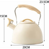Darrahopens Appliances > Kitchen Appliances > Kettles Stainless Steel Tea Kettle With Wooden Handle, 3L Induction Whistling Kettle, Retro Teapot Kettle, Boiler For Electric,