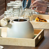 Darrahopens Appliances > Kitchen Appliances > Kettles Stainless Steel Tea Kettle With Wooden Handle, 3L Induction Whistling Kettle, Retro Teapot Kettle, Boiler For Electric,
