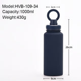 Darrahopens Appliances > Kitchen Appliances > Kettles White 1L Stainless Steel Water Bottle with Magnetic Phone Holder Lid - Portable Hydration & Hands-Free Stand