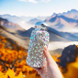 Darrahopens Appliances > Kitchen Appliances > Kettles White Peacock Pattern Handmade Luxury Diamond Insulated Water Bottle – Bling Rhinestone 304 Stainless Steel Pocket Mug (260ml)