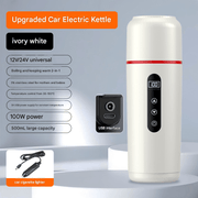 Darrahopens Appliances > Kitchen Appliances > Kettles White Portable Car Electric Kettle 12V/24V Universal USB Travel Water Boiler 500ml 316 Stainless Steel Smart Temperature Control