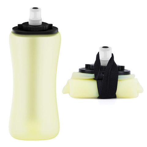 Darrahopens Appliances > Kitchen Appliances > Kettles Yellow Collapsible Handheld Running Flask - 350ml Lightweight Silicone Water Bottle with Bite Valve