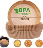 Darrahopens Appliances > Kitchen Appliances > Kitchen Appliance Accessories 100 Airfryer Baking Pans - Round Baking Pans 23cm - Food Safe - BPA Free - Non-Stick Airfryer Pans - Easy to Clean - Suitable for Airfryers from 3-8 litres