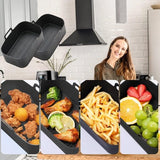 Darrahopens Appliances > Kitchen Appliances > Kitchen Appliance Accessories 2-piece Airfryer accessory pads - Silicone Airfryer pads - Black - 19.5*16.5 cm