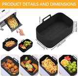 Darrahopens Appliances > Kitchen Appliances > Kitchen Appliance Accessories 2-piece Airfryer accessory pads - Silicone Airfryer pads - Black - 19.5*16.5 cm