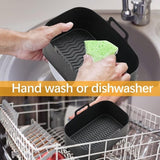 Darrahopens Appliances > Kitchen Appliances > Kitchen Appliance Accessories 2-piece Airfryer accessory pads - Silicone Airfryer pads - Black - 19.5*16.5 cm