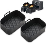 Darrahopens Appliances > Kitchen Appliances > Kitchen Appliance Accessories 2-piece Airfryer accessory pads - Silicone Airfryer pads - Black - 19.5*16.5 cm