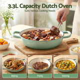Darrahopens Appliances > Kitchen Appliances > Kitchen Appliance Accessories 5-Star Chef 3.3L Enameled Cast Iron Dutch Oven Pot with Lid for Sourdough Bread Baking