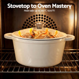 Darrahopens Appliances > Kitchen Appliances > Kitchen Appliance Accessories 5-Star Chef 3.8L Enameled Cast Iron Dutch Oven Pot with Lid for Sourdough Bread Baking