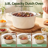 Darrahopens Appliances > Kitchen Appliances > Kitchen Appliance Accessories 5-Star Chef 3.8L Enameled Cast Iron Dutch Oven Pot with Lid for Sourdough Bread Baking