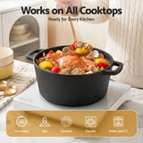 Darrahopens Appliances > Kitchen Appliances > Kitchen Appliance Accessories 5-Star Chef 5L 2-In-1 Pre-Seasoned Cast Iron Dutch Oven Pot with Lid and Dual Handles for Sourdough Bread Baking