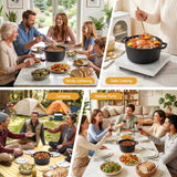 Darrahopens Appliances > Kitchen Appliances > Kitchen Appliance Accessories 5-Star Chef 5L 2-In-1 Pre-Seasoned Cast Iron Dutch Oven Pot with Lid and Dual Handles for Sourdough Bread Baking