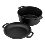 Darrahopens Appliances > Kitchen Appliances > Kitchen Appliance Accessories 5-Star Chef 5L 2-In-1 Pre-Seasoned Cast Iron Dutch Oven Pot with Lid and Dual Handles for Sourdough Bread Baking