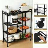 Darrahopens Appliances > Kitchen Appliances > Kitchen Appliance Accessories Artiss 4-Tier Kitchen Rack Microwave Bakers Storage Shelf with 3 Baskets Wheels