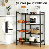 Darrahopens Appliances > Kitchen Appliances > Kitchen Appliance Accessories Artiss 4-Tier Kitchen Rack Microwave Bakers Storage Shelf with 3 Baskets Wheels