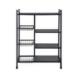 Darrahopens Appliances > Kitchen Appliances > Kitchen Appliance Accessories Artiss 4-Tier Kitchen Rack Microwave Bakers Storage Shelf with 3 Baskets Wheels