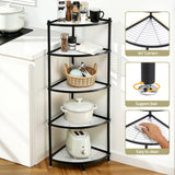 Darrahopens Appliances > Kitchen Appliances > Kitchen Appliance Accessories Artiss 5-Tier Kitchen Corner Shelf Rack Stand Microwave Metal Storage Shelves