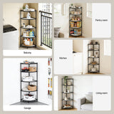 Darrahopens Appliances > Kitchen Appliances > Kitchen Appliance Accessories Artiss 5-Tier Kitchen Corner Shelf Rack Stand Microwave Metal Storage Shelves