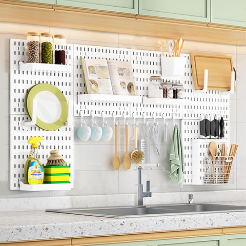 Darrahopens Appliances > Kitchen Appliances > Kitchen Appliance Accessories CARLA HOME Pegboard Wall Organizer Kit with 6 Modular Pegboards & 21 Accessories for Kitchen, Office, Gaming & Craft Storage