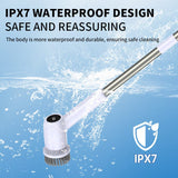 Darrahopens Appliances > Kitchen Appliances > Kitchen Appliance Accessories Electric Spin Scrubber Power Shower Cleaning Brush with Extendable Handle & 8 Brush Heads for Bathtub Tile Grout Kitchen Window and Floor