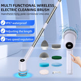 Darrahopens Appliances > Kitchen Appliances > Kitchen Appliance Accessories Electric Spin Scrubber Power Shower Cleaning Brush with Extendable Handle & 8 Brush Heads for Bathtub Tile Grout Kitchen Window and Floor
