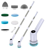 Darrahopens Appliances > Kitchen Appliances > Kitchen Appliance Accessories Electric Spin Scrubber Power Shower Cleaning Brush with Extendable Handle & 8 Brush Heads for Bathtub Tile Grout Kitchen Window and Floor