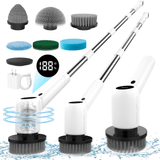 Darrahopens Appliances > Kitchen Appliances > Kitchen Appliance Accessories Electric Spin Scrubber Power Shower Cleaning Brush with Extendable Handle & 8 Brush Heads for Bathtub Tile Grout Kitchen Window and Floor