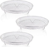 Darrahopens Appliances > Kitchen Appliances > Kitchen Appliance Accessories Multi-layer air fryer rack (3 round layers) - Air fryer baking pan - Air fryer grid - 304 stainless steel - Safe to use in air fryers, steam ovens, regular ovens and dishwashers - 20.3 cm - Silver