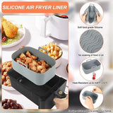 Darrahopens Appliances > Kitchen Appliances > Kitchen Appliance Accessories Two-piece air fryer accessory mat - silicone air fryer mat - gray - 19.5*16.5 cm