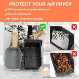 Darrahopens Appliances > Kitchen Appliances > Kitchen Appliance Accessories Two-piece air fryer accessory mat - silicone air fryer mat - gray - 19.5*16.5 cm