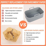 Darrahopens Appliances > Kitchen Appliances > Kitchen Appliance Accessories Two-piece air fryer accessory mat - silicone air fryer mat - gray - 19.5*16.5 cm