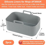 Darrahopens Appliances > Kitchen Appliances > Kitchen Appliance Accessories Two-piece air fryer accessory mat - silicone air fryer mat - gray - 19.5*16.5 cm