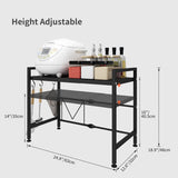Darrahopens Appliances > Kitchen Appliances > Microwave Ovens CARLA HOME 2-Tier Microwave Oven Rack with Adjustable Metal Kitchen Shelf Stand for Countertop Storage and 6 Hooks for Utensils (White)
