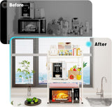 Darrahopens Appliances > Kitchen Appliances > Microwave Ovens CARLA HOME 3-Tier Microwave Oven Rack with Adjustable Metal Kitchen Shelf Stand for Countertop Storage and 6 Hooks for Utensils
