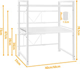 Darrahopens Appliances > Kitchen Appliances > Microwave Ovens CARLA HOME 3-Tier Microwave Oven Rack with Adjustable Metal Kitchen Shelf Stand for Countertop Storage and 6 Hooks for Utensils