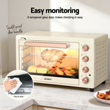 Darrahopens Appliances > Kitchen Appliances > Ovens Devanti 60L Convection Oven Electric Fryer Ovens 2000W Cream