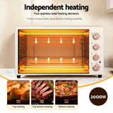 Darrahopens Appliances > Kitchen Appliances > Ovens Devanti 60L Convection Oven Electric Fryer Ovens 2000W Cream