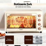Darrahopens Appliances > Kitchen Appliances > Ovens Devanti 60L Convection Oven Electric Fryer Ovens 2000W Cream