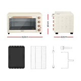 Darrahopens Appliances > Kitchen Appliances > Ovens Devanti 60L Convection Oven Electric Fryer Ovens 2000W Cream