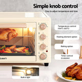Darrahopens Appliances > Kitchen Appliances > Ovens Devanti 60L Convection Oven Electric Fryer Ovens 2000W Cream