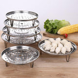 Darrahopens Appliances > Kitchen Appliances > Rice Cookers & Steamers 3pcs Stainless Steel Steamer Basket Steamer Tray Rack Waterproof Steam Cooking