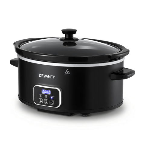 Darrahopens Appliances > Kitchen Appliances > Rice Cookers & Steamers Devanti 5.6L Slow Cooker Electric Multi Cooker with 3 Heat Settings and Keep Warm Function