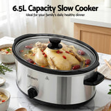 Darrahopens Appliances > Kitchen Appliances > Rice Cookers & Steamers Devanti 6.5L Slow Cooker Electric Multi Cooker with 3 Heat Settings and Keep Warm Function