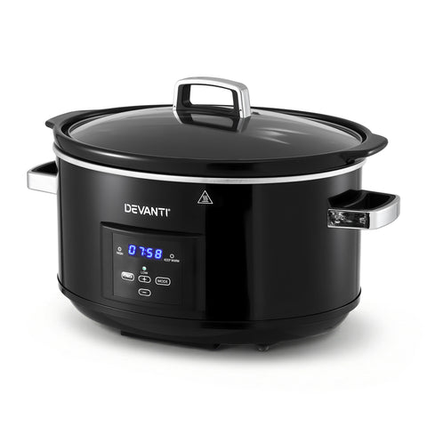 Darrahopens Appliances > Kitchen Appliances > Rice Cookers & Steamers Devanti 8L Slow Cooker Electric Multi Cooker with 3 Heat Settings and Keep Warm Function