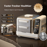 Darrahopens Appliances > Kitchen Appliances > Rice Cookers & Steamers Hoper Layer Electric Food Steamer 16L Large Capacity 10 Second Start 24H Timer Independent Water Tank