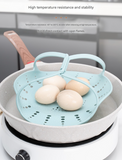 Darrahopens Appliances > Kitchen Appliances > Rice Cookers & Steamers Large Pink Flexible Silicone Steamer Basket with Heat-Resistant Handles - Food-Grade Vegetable Steamer Insert for Pots & Pans