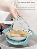 Darrahopens Appliances > Kitchen Appliances > Rice Cookers & Steamers Large Pink Flexible Silicone Steamer Basket with Heat-Resistant Handles - Food-Grade Vegetable Steamer Insert for Pots & Pans