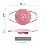 Darrahopens Appliances > Kitchen Appliances > Rice Cookers & Steamers Large Pink Flexible Silicone Steamer Basket with Heat-Resistant Handles - Food-Grade Vegetable Steamer Insert for Pots & Pans