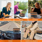 Darrahopens Appliances > Kitchen Appliances > Rice Cookers & Steamers Portable 1L Cordless Electric Heated Lunch Box 16000mAh 60W 304 Stainless Steel Black& orange
