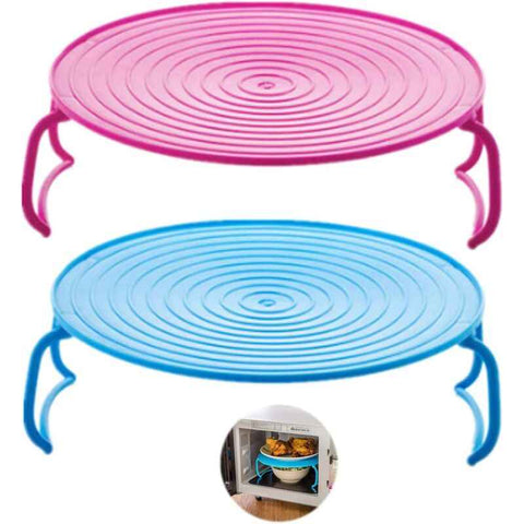 Darrahopens Appliances > Kitchen Appliances > Rice Cookers & Steamers ROund Tray Steamer Rack Double Layer Steamer Rack Multifunctional Plastic Cooking Tray Holder Tray Rack Microwave Oven